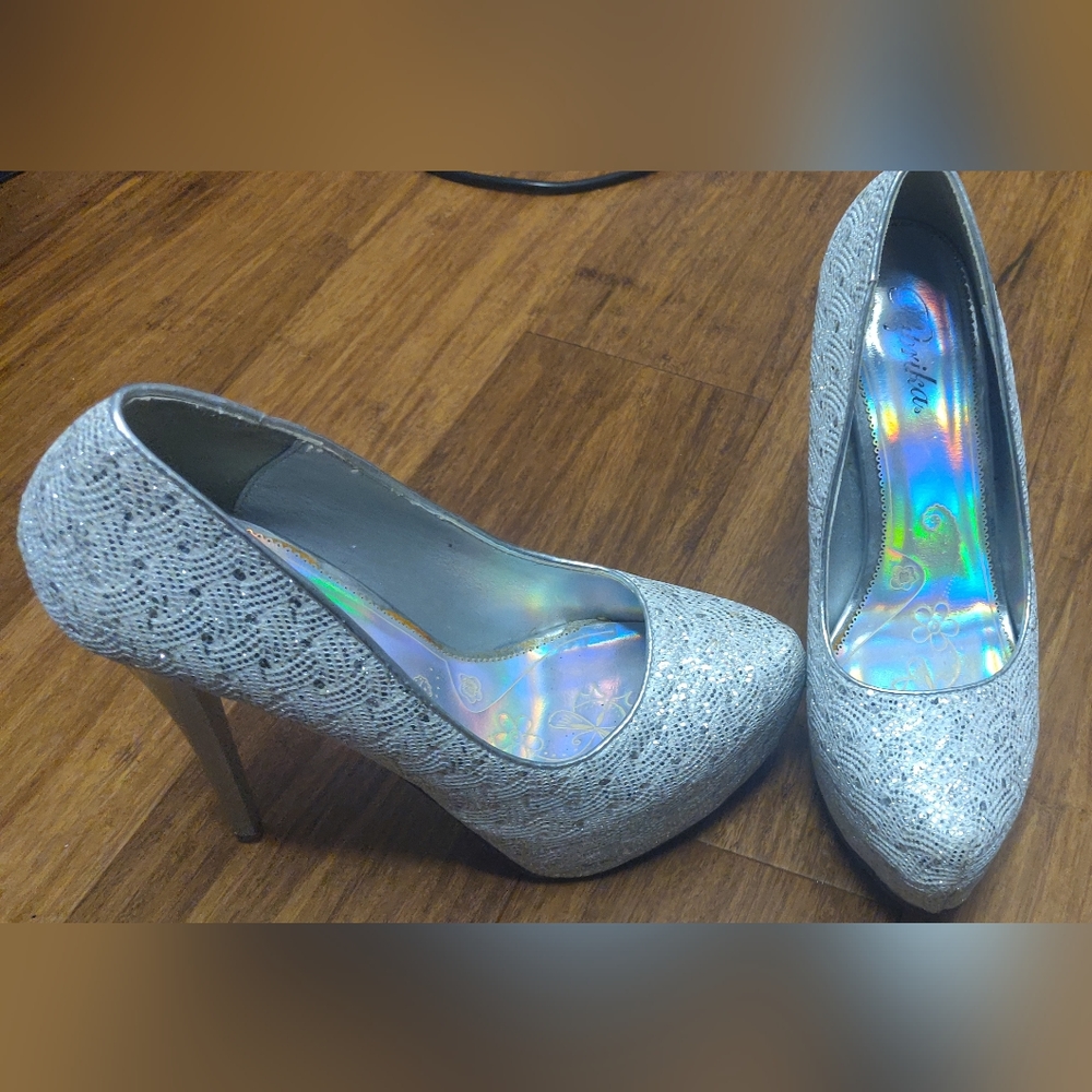 Sparkling Silver Shoes